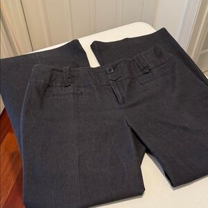 Wide Leg Dk Gray High Waisted Trendy Preppy, Old Money Spring Trousers Size 14